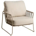 Tierra Outdoor Loungesessel, Wei&szlig;, Champagner, Metall, Textil, F&uuml;llung: