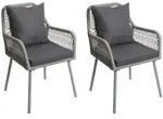 Proregal Gartenstuhl, Dunkelgrau, Metall, 2-Sitzer, 54x81x62 cm, Gartenm&ouml;bel,