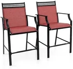 Costway Gartenst&uuml;hle, Rot, Metall, 62x114x66 cm, Gartenm&ouml;bel, Gartenst&uuml;hle,