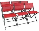 Gardenson Gartenklappstuhl-Set, Rot, Textil, 45x79x46 cm, klappbar, UV-best&auml;ndig,