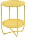 [en.casa] Tabletttisch, Gelb, Metall, Rund, 40x57.5x40 cm, Gartenm&ouml;bel,