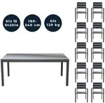 Home Deluxe Sitzgruppe, Anthrazit, Metall, 6-Sitzer, Gartenm&ouml;bel,...