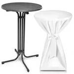 Beautissu Stehtisch, Wei&szlig;, Metall, Rundform,Rund,Rund, S&auml;ule, 80x110x80 cm,