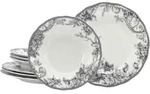 Creatable Tafelservice Adelaide Grau, Grau, Wei&szlig;, Keramik, 8-teilig, Blume,