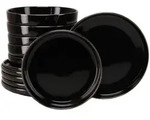 Creatable Tafelservice Nordic Festive Schwarz, Schwarz, Gold, Keramik, 12-teilig,
