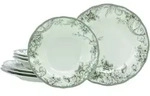 Creatable Tafelservice Adelaide Gr&uuml;n, Gr&uuml;n, Wei&szlig;, Keramik, 8-teilig, Blume,
