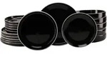Creatable Tafelservice Nordic Gourmet Schwarz, Wei&szlig;, Schwarz Hochglanz, Keramik,