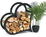 DanDiBo Kaminholzregal, Schwarz, Metall, 54x52x25 cm, Kleinm&ouml;bel, Kamine & Zubeh&ouml;r,