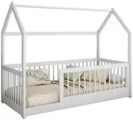 Mirjan24 Hausbett, Wei&szlig;, Holz, Rechteckig, 80x180 cm, Kinder- & Jugendzimmer,