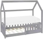 Ml-Design Kinderbett, Hellgrau, Holz, Kiefer, Rechteckig, 70x140 cm, Kinder- &