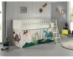 Vipack Spielbett, Wei&szlig;, Holz, Kiefer, massiv, Dinosaurier, H&ouml;he ca. 20 cm, 90x200