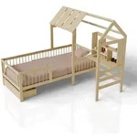 Juskys Kinderbett, Natur, Holz, 90x200 cm, Kinder- & Jugendzimmer, Kinderm&ouml;bel,