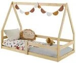 Idimex Hausbett, Natur, Holz, Kiefer, Vintage, 75x115x143 cm, FSC Mix, Kinder- &