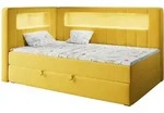 MKS Boxspringbett, Gelb, Textil, 1-Sitzer, Rechteckig, 90x200 cm, Kinder- &