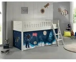 Vipack Spielbett, Wei&szlig;, Holz, Kiefer, massiv, Weltall, H&ouml;he ca. 20 cm, 90x200 cm,
