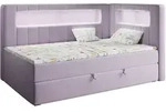 MKS Boxspringbett, Violett, Textil, 1-Sitzer, Rechteckig, 90x200 cm, Kinder- &