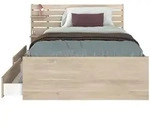 Vente-Unique Bettrahmen, Natur, Holz, Uni, 1-Sitzer, 2 F&auml;cher, 2 Schubladen, 120x190