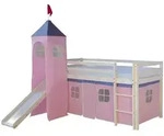 Homestyle4u Hochbett, Wei&szlig;, Rosa, Holz, Kinder- & Jugendzimmer, Kinderm&ouml;bel,