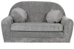 Fortisline Kindersofa, Hellgrau, Textil, Uni, Rund, 96x60x48 cm, Oeko-Tex&reg;...