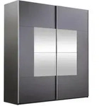 Mirjan24 Schiebet&uuml;renschrank, Graphit, Holzwerkstoff, Rechteckig, 200x215x65 cm,