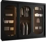 Mirjan24 Schwebet&uuml;renschrank, Schwarz, Kunststoff, 2 Schubladen, Rechteckig,