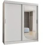 M&ouml;bel Kryspol Schiebet&uuml;renschrank, Wei&szlig;, Holz, Nachbildung, 9 F&auml;cher,...