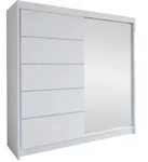 Mirjan24 Schwebet&uuml;renschrank, Wei&szlig;, Holzwerkstoff, Rechteckig, 180x215x58 cm,