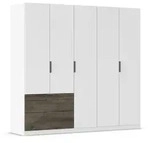 Rauch M&ouml;bel Dreht&uuml;renschrank, Wei&szlig;, Eiche dunkel, Holzwerkstoff, 4 F&auml;cher, 3