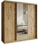 Masseno Schwebet&uuml;renschrank, Eiche Artisan, Gold, Holzwerkstoff, 9 F&auml;cher, 4