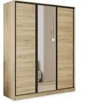 Masseno Schwebet&uuml;renschrank, Sonoma Eiche, Schwarz, Holzwerkstoff, 9 F&auml;cher, 4