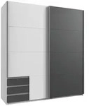 Boxxx Schwebet&uuml;renschrank, Graphit, Wei&szlig;, Holzwerkstoff, 5 F&auml;cher, 3 Schublade(n)