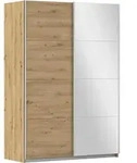 Rauch M&ouml;bel Schwebet&uuml;renschrank, Silber, Eiche Artisan, Holzwerkstoff, 2 F&auml;cher,