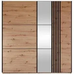 Mirjan24 Schiebet&uuml;renschrank, Eiche Artisan, Schwarz, Holzwerkstoff,...