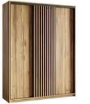 Masseno Schwebet&uuml;renschrank, Eiche Wotan, Holzwerkstoff, 9 F&auml;cher, 4 Schubladen,