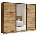 Masseno Schwebet&uuml;renschrank, Eiche Wotan, Schwarz, Holzwerkstoff, 9 F&auml;cher, 4