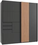 Mid.you Schwebet&uuml;renschrank, Graphit, Eiche Artisan, Holzwerkstoff, 4 F&auml;cher, 3