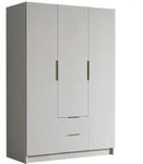 Mirjan24 Kleiderschrank, Wei&szlig;, Gold, Kunststoff, 2 Schubladen, Rechteckig,