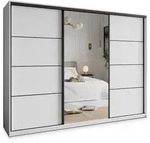 Masseno Schwebet&uuml;renschrank, Wei&szlig;, Schwarz, Holzwerkstoff, 9 F&auml;cher, 4...