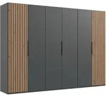 Mid.you Dreht&uuml;renschrank, Graphit, Eiche, Holzwerkstoff, 3 F&auml;cher, 300x216x58 cm,