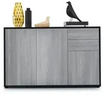 Vladon Kommode, Anthrazit, Holzwerkstoff, 117x74x36 cm, Wohnzimmer, Kommoden &