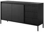 Masseno Sideboard, Schwarz, Holzwerkstoff, 3 Schubladen, 154x81x40 cm, Wohnzimmer,