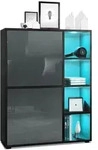 Vladon Highboard, Grau, Holzwerkstoff, 79x105.5x35.5 cm, Wohnzimmer, Kommoden &