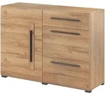 Masseno Kommode, Eiche, Holzwerkstoff, 3 Schubladen, 120x86x39 cm, Wohnzimmer,
