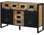 Massivmoebel24 Sideboard, Braun, Holz, Echtholz,Mangoholz, 2 F&auml;cher, 7...