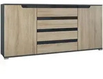 Vladon Sideboard, Eiche San Remo, Holzwerkstoff, 166.5x75.5x35 cm, Wohnzimmer,