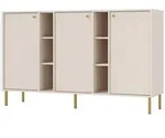 Selsey Sideboard, Beige, Metall, 12 F&auml;cher, Rechteckig, 157.7x95x40.8 cm,