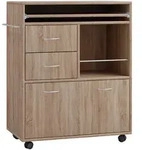Mid.you Allzweckwagen, Sonoma Eiche, Metall, Holzwerkstoff, 1 F&auml;cher, 3...