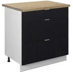 Vicco K&uuml;chenunterschrank, Schwarz, Wei&szlig;, Holzwerkstoff, 3 F&auml;cher, 3...