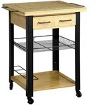 Kesper Servierwagen Kesper 2589113, Schwarz, Eiche, Metall, Holzwerkstoff, 71x88x60