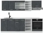 Vicco K&uuml;chenzeile, Schwarz, Wei&szlig;, Holzwerkstoff, K&uuml;chenblock,Rechteckig,